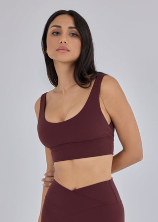 Women's Longline Bra Dark Burgundy