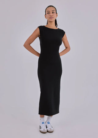Women Effortless Cap Sleeve Dress Black