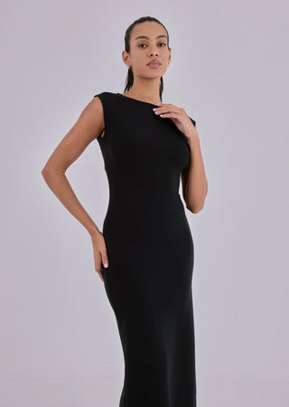 Women Effortless Cap Sleeve Dress Black