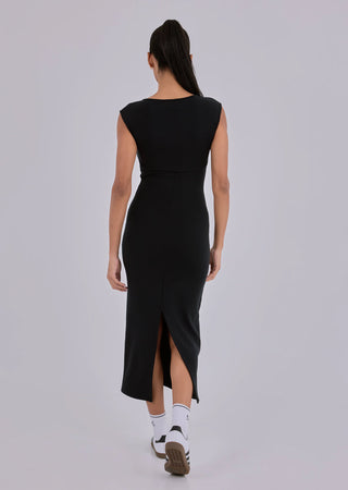 Women Effortless Cap Sleeve Dress Black
