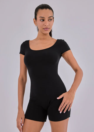 Women Effortless Cap Sleeve Onesie  Black