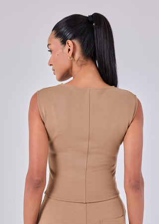 Women's Cap Sleeve Top Camel