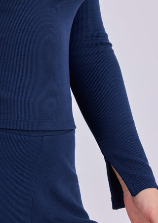Women's Collar Top Dark Navy