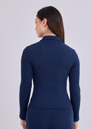 Women's Collar Top Dark Navy