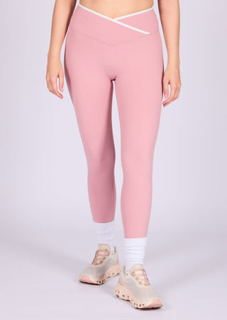 Women's Contrast Leggings 7/8 Dusty Pink