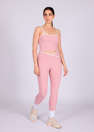 Women's Contrast Leggings 7/8 Dusty Pink
