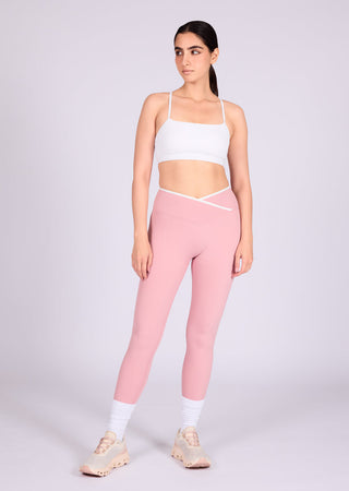Women's Contrast Leggings 7/8 Dusty Pink