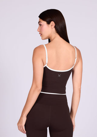Women's Contrast Cami Top Dark Cocoa