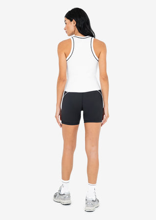 Contrast Rib Tank White