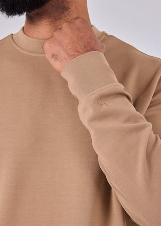 Men's Crew Neck Sweatshirt Camel