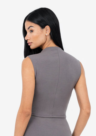 Women's Ruched Top Silver Mink
