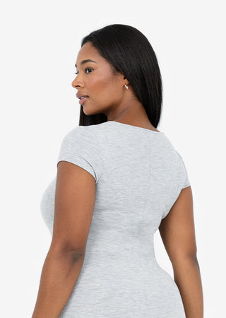 Women's Short Sleeve Dress Grey Marl