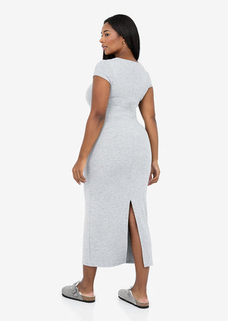 Women's Short Sleeve Dress Grey Marl