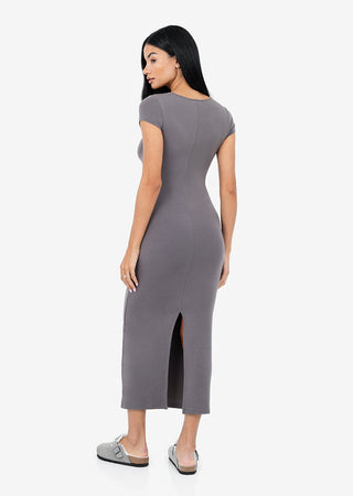 Women's Short Sleeve Dress Silver Mink