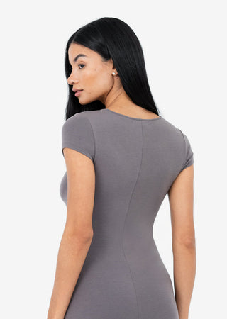 Women's Short Sleeve Dress Silver Mink