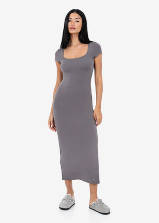 Women's Short Sleeve Dress Silver Mink