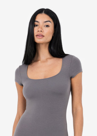Women's Short Sleeve Dress Silver Mink