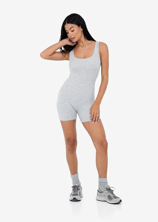 Women's Shortie Onesie Grey Marl