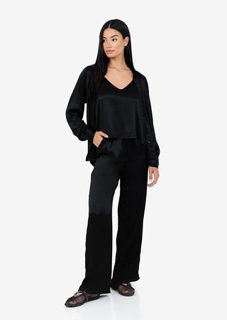 Women's Shirt Shiny Black
