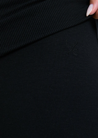Women's Fold Waist Pants Black