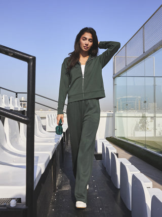 Women's Straight Leg Short Length Pants Green Forest