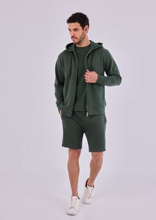 Men's Zip Up Hoodie Green Forest