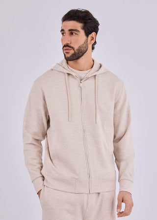 Men's Zip Up Hoodie Oatmeal Heather