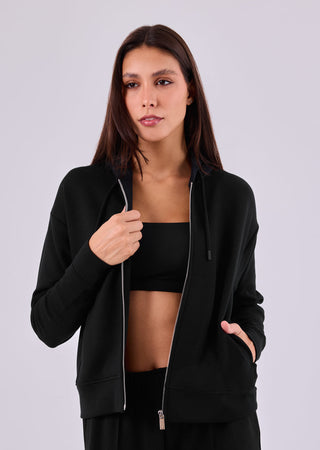 Women's Zip Up Hoodie Black