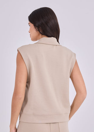 Women's Half Zip Sweatshirt Beige