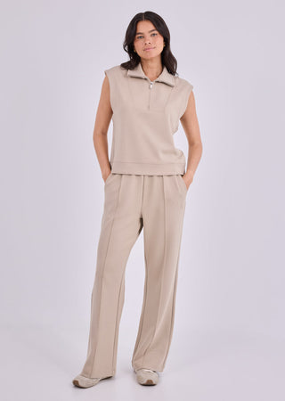 Women's Half Zip Sweatshirt Beige