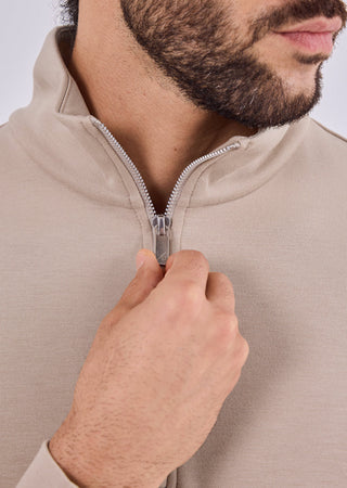 Men's Half-Zip Sweat Beige