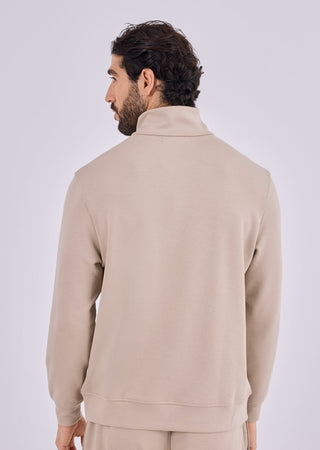 Men's Half-Zip Sweat Beige