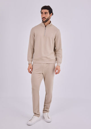 Men's Half-Zip Sweat Beige