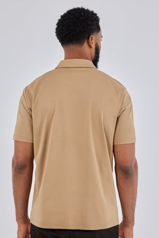 Men's Half Zip Polo Camel