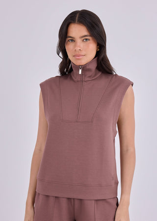 Women's Half Zip Sweatshirt Tawny Rust