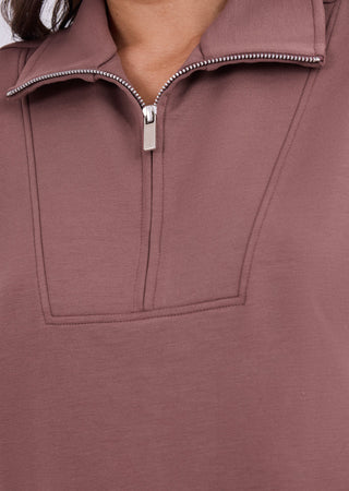 Women's Half Zip Sweatshirt Tawny Rust