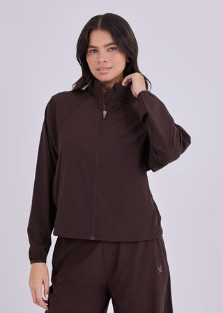 Women's Zip Through Jacket Dark Cocoa