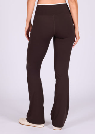 Women's Contrast Kick Flare Leggings Dark Cocoa (Regular)