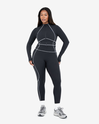 Women's Contrast Legging Regular Black
