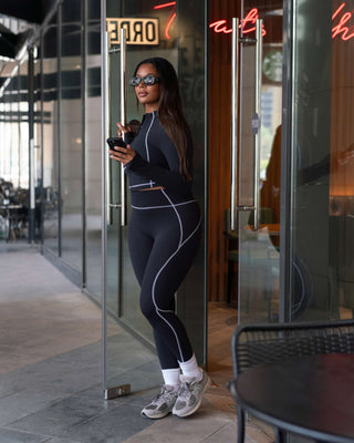 Women's Contrast Legging Regular Black