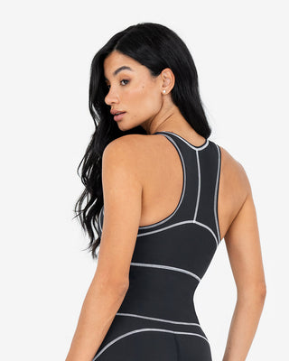 Women's Contrast Racer Back Bra Black