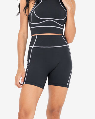 Women's Contrast Racer Back Bra Black