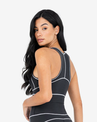 LC Life Contrast Racer Back Bra Black