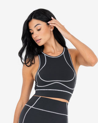 Women's Contrast Racer Back Bra Black