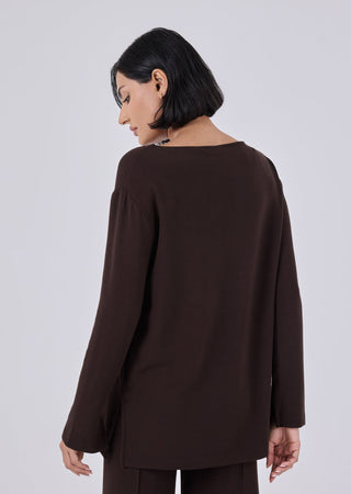 Women's Long Sleeve Top Dark Cocoa