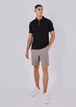 Men's Mercerised Half-Zip Polo Black