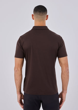 Men's Mercerised Half-Zip Polo Coffee
