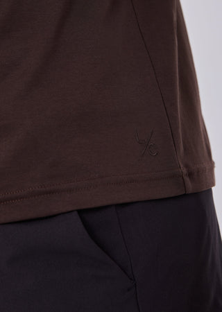 Men's Mercerised Half-Zip Polo Coffee