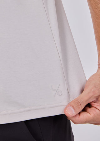 Men's Mercerised Half-Zip Polo Stone