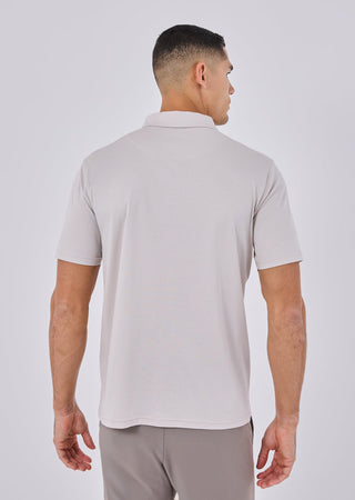Men's Mercerised Half-Zip Polo Stone